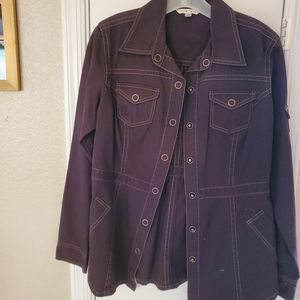 Cabi plum brown denim jacket size m